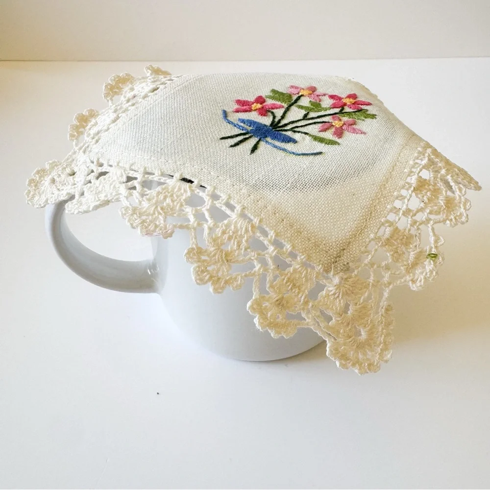 Embroidered Floral Lace Cotton Blend Cloth